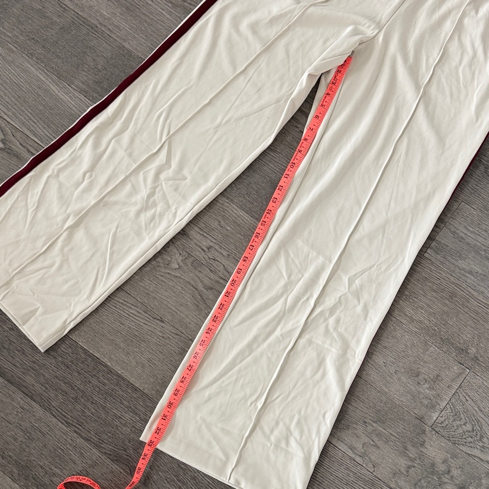 🌼ATHLETA🌼 Finish Line Track Pants with Burgundy Stripes, Size L - Picture 6 of 11